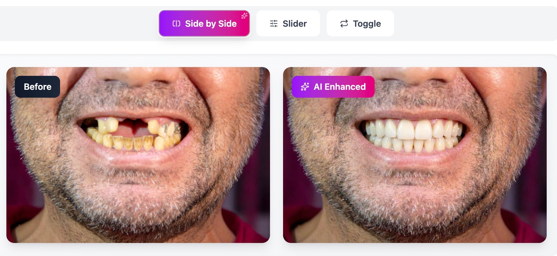 Before and after full restoration